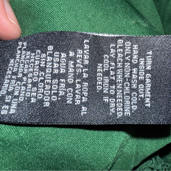 Zac & Rachel Emerald Green Floral Lace V-Neck Blouse - sz XL - Picture 8 of 9